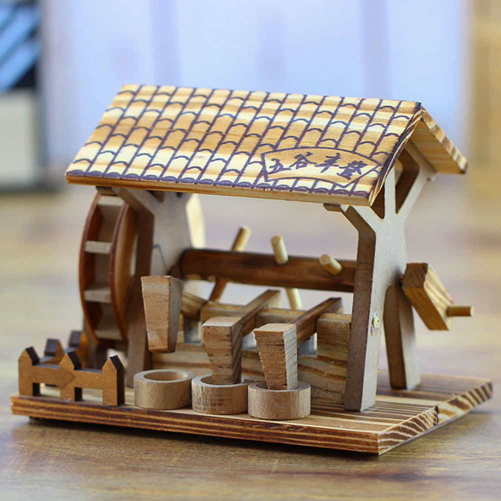 Office Furniture Brand - Handgemaakt houten waterrad decoratie, klein formaat,