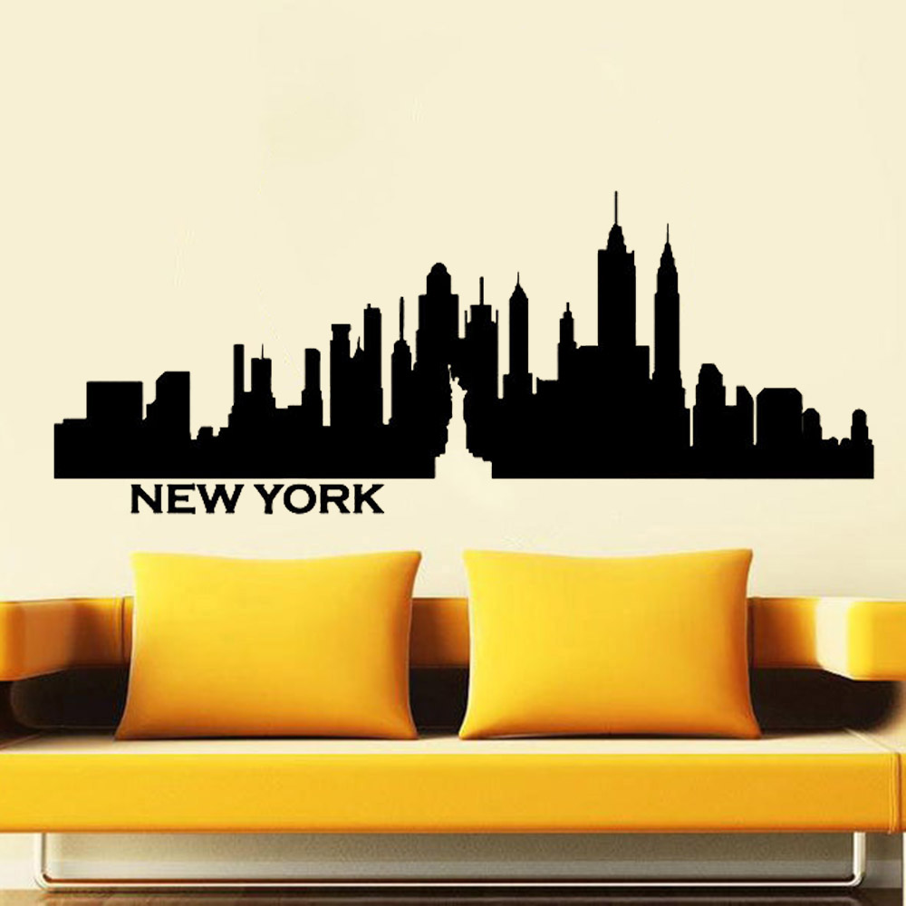 Office Furniture York - New York City Muurtattoo Skyline Vrijheidsbeeld