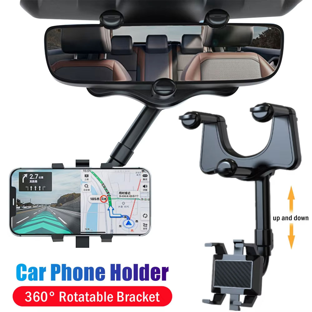 Mobile Pedestal Cabinet - Verstelbare auto-achteruitkijkspiegel telefoonhouder 360° ° Intrekbare