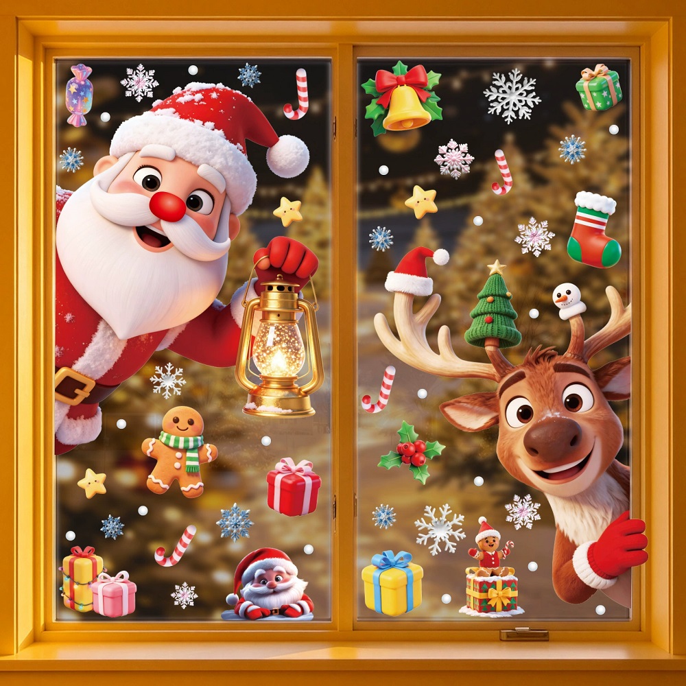 Office Furniture At Home - Sneeuwpop Kerstman Kerst Raamstickers Decoratie voor