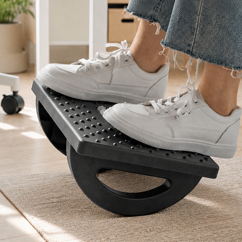 Office Furniture Used - Draagbare voetenbank met massagerollen, ergonomische onderbureau-ondersteuning