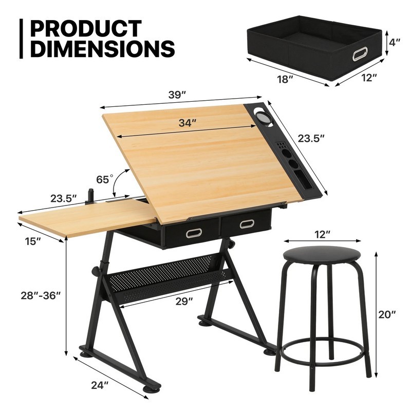 Office Furniture Suppliers - Verstelbare tekentafel voor schilderen, kunst, computerontwerp