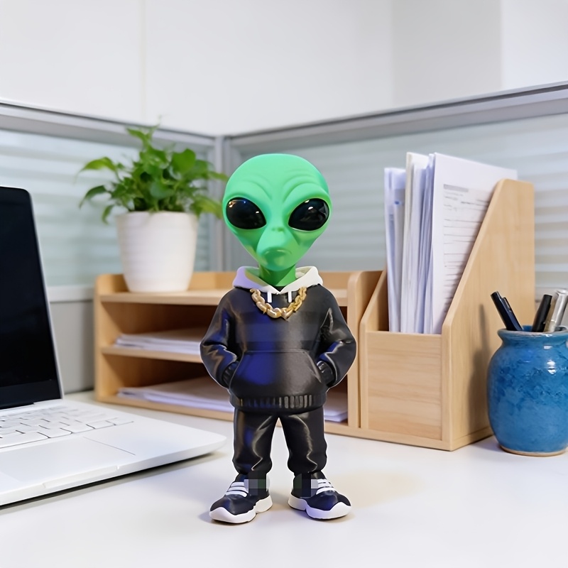 Office Furniture Brand - 1 stuk groene alienfiguur met zakontwerp,