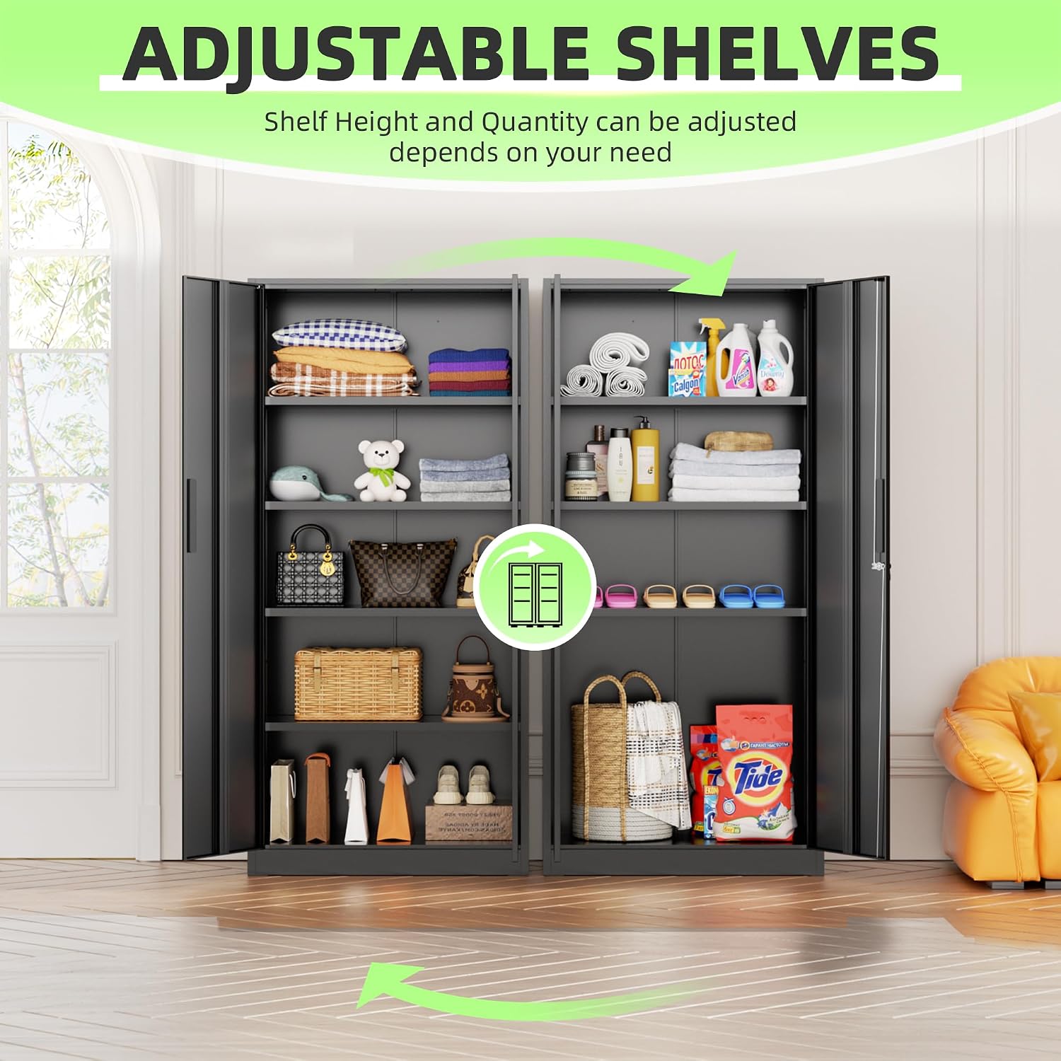 Hoge metalen opbergkast, afslu - Office Furniture Warehouse recensie en prijs