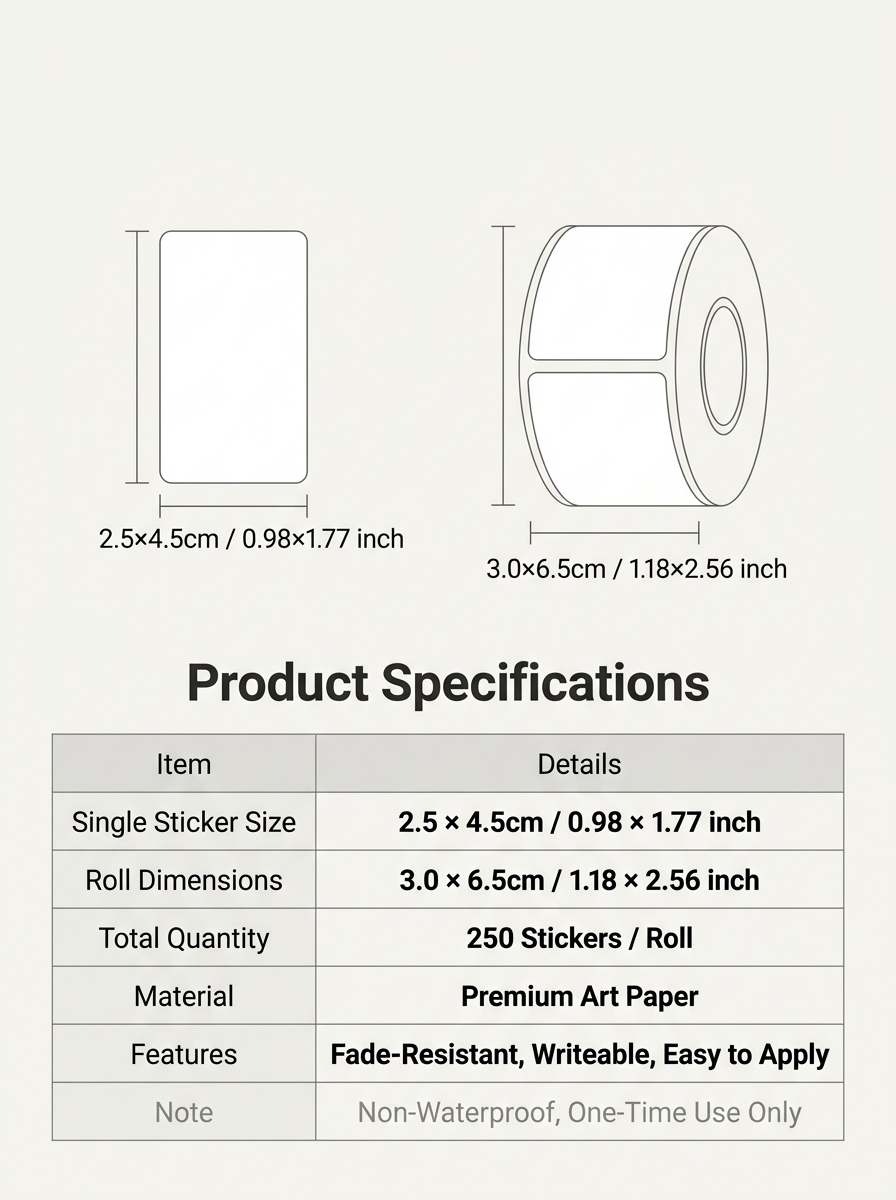 250 Stuks/Roll Naam Opslag Boe - Office Furniture Brand recensie en prijs