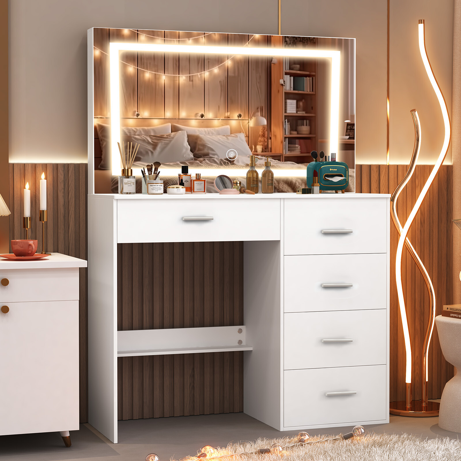 Witte moderne make-up kaptafel - Office Furniture Now recensie en prijs